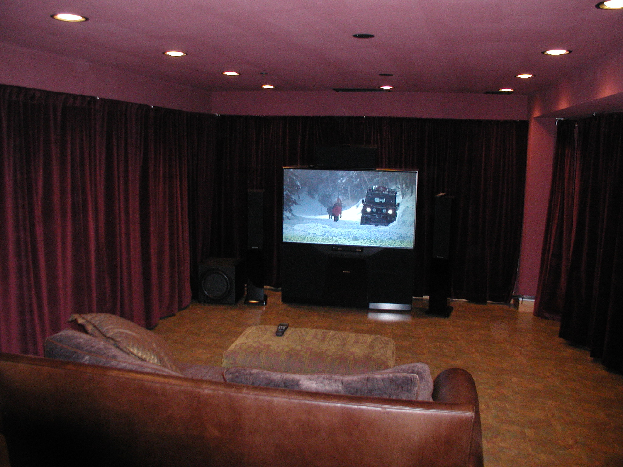 Completed home theater with surround sound